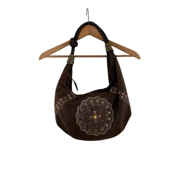 Cute Faux Suede Embroidered Boho Bag - Picture 2 of 3